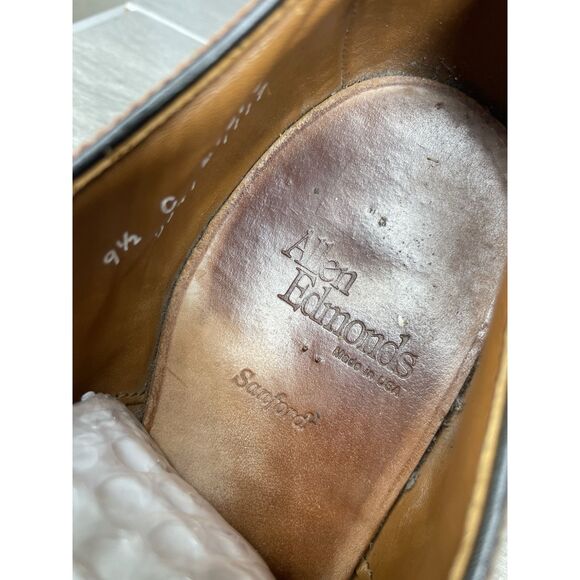 Allen Edmonds Sanford Brown Leather Cap Toe Oxfords Shoes Men’s Sz 9.5C US/43EU - Picture 5 of 16